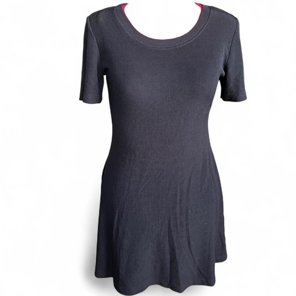 Ronni Nicole by Ouida Vintage Black Short Sleeve Knit Dress Small Whimsygoth